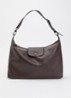 Le Pliage Xtra schoudertas XL van leer - Donkerbruin
