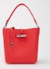 Le Roseau handtas XS van leer met afneembare schouderriem - Rood