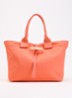 Le Roseau shopper van canvas met leren details - Koraalroze