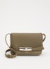 Le Smart crossbodytas S van leer  - Olijfgroen