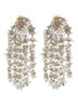 Flower Rain oorstekers met pailletten verguld - Zilver