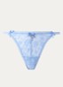Tanga van mesh met flockprint - Blauw