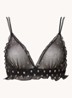 Reggipetto bralette van mesh met stippenprint - Zwart
