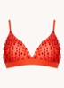 Reggipetto bralette van mesh met stippenprint - Steenrood