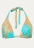 Triangel bikinitop met panterprint - Turquoise