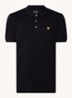 Slim fit polo van piqué katoen met logo - Zwart