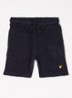 Straight fit korte joggingbroek van badstof - Donkerblauw