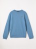 Sweater met logoborduring - Staalblauw