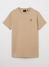 T-shirt met logoborduring - Camel