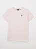 T-shirt met logoborduring - Lichtroze