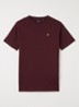 T-shirt met logoborduring - Bordeauxrood