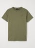 T-shirt met logoborduring - Mosgroen