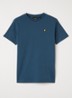 T-shirt met logoborduring - Petrol