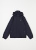 Windjack met capuchon en logoborduring - Blauw