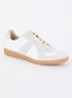 Replica sneaker van lamsleer met kalfssuède details - Wit