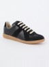 Replica sneaker van lamsleer met kalfssuède details - Zwart