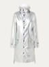 Longline regenjas met capuchon - unisex - Zilver