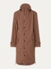 Longline regenjas met capuchon - unisex - Hazelnootbruin