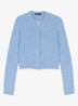 Fijngebreid vest in wolblend - Blauw