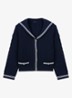 Kabelgebreid vest van wol - Blauw