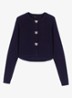 Ribgebreid vest van wol - Donkerblauw