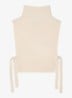 Ribgebreide top in kasjmierblend met col - Beige