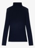 Ribgebreide trui met col - Donkerblauw