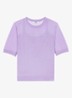 Semi-transparante top met lurex - Paars