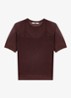 Semi-transparante top met lurex - Brown / Bruin
