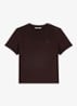 T-shirt met borduring - Donkerbruin