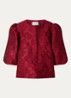 Cleo blouse met pofmouw - Donkerrood