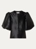 Cleo blouse met pofmouw - Zwart