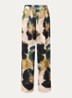 Sarah high waist wide leg pantalon van satijn - Creme