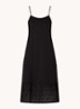 Dina midi jurk met broderie - Zwart