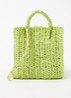 Fez handtas van stro - Lime