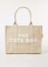 The Large Tote shopper van canvas met logoprint - Beige