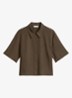 Blouse van lyocell - Donkerbruin