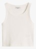 Cropped tanktop met ribstructuur - Gebroken wit