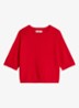 Fijngebreide trui met ronde hals - Rood