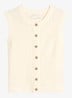 Grofgebreid vest met opengewerkt dessin - Creamy White-1173 / Wit