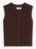 Grofgebreid vest met opengewerkt dessin - Burnt Aubergine-6929 / Paars