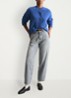Grofgebreid vest met textuur - Blauw