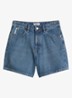 High waist loose fit korte broek van denim - Indigo