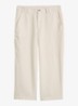 High waist wide fit jeans met gekleurde wassing - Creme
