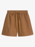 High waist wide fit korte broek met steekzakken - Umbra Brown-1624 / Bruin