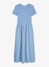 Midi jurk met plooien - Medium Blue 4840-4840 / Blauw