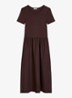 Midi jurk met plooien - Burnt Aubergine-6929 / Paars