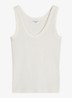 Pointelle tank top van katoen - Silky White-1183 / Wit