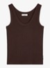 Pointelle tank top van katoen - Burnt Aubergine-6929 / Paars