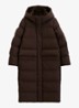 Puffer jas met capuchon - Donkerbruin